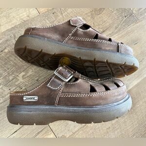 Candie's Vintage Y2K 90s Fisherman Gladiator Chunky Platform Sandals brown 6.5